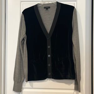 J Crew velvet front cardigan size L